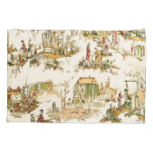 Franse Creme Toile Chinoiserie stijl rustiek Kussensloop (Achterkant)