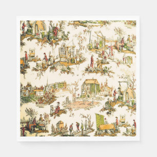 Franse Creme Toile Chinoiserie stijl rustiek Servet