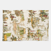 Franse Creme Toile Chinoiserie stijl rustiek Theedoek (Horizontaal)