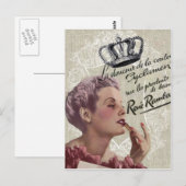 Franse Crown girly glamor fashionista parisian Briefkaart (Voorkant / Achterkant)