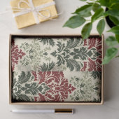 Franse Damask: Rood & Groen Kerstmis Tissuepapier (Geschenk)
