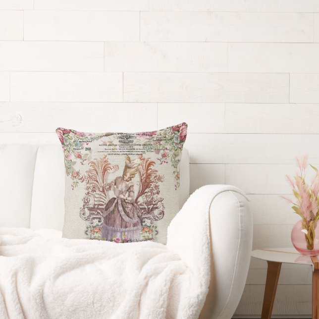 Franse  dame met rozen kussen (Bank)