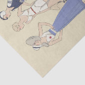  Franse Dame op Strand Decoupage Typografie Tissuepapier (Detail)