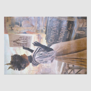 Franse Dame Pet  Kunst Galerij Ad Decoupage Tissuepapier