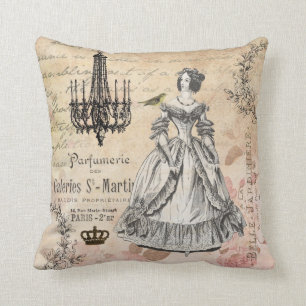 Franse dame shabby chic pillow Kussen