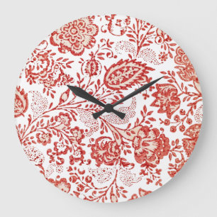 Franse Decor Red Toile Clock Grote Klok
