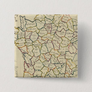 Franse departementen vierkante button 5,1 cm