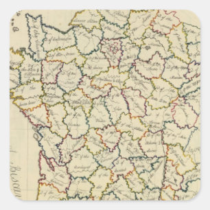 Franse departementen vierkante sticker