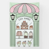 Franse dessert tafel achtergrond spandoek (Verticaal)