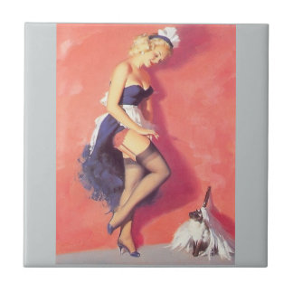 Franse dienstmeid tegeltje