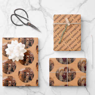 Franse dollar en vrienden inpakpapier vel