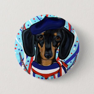 Franse Doxie Ronde Button 5,7 Cm