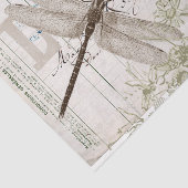 Franse dragonfly Wildflower Ontwerpen Vintage Tissuepapier (Detail)