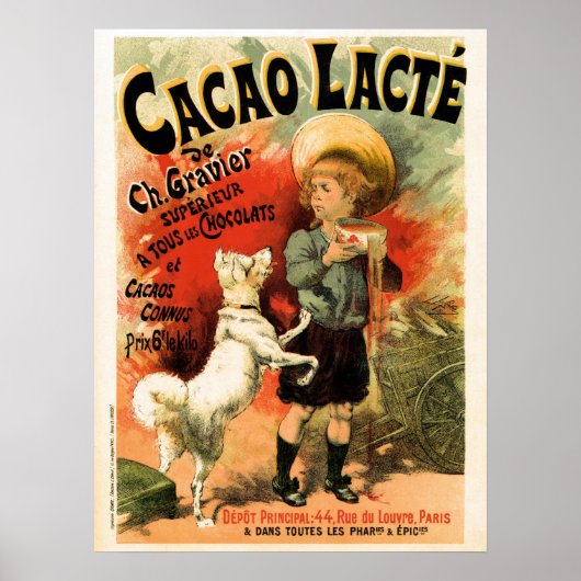 Franse drink voor warme chocolade en Poster (Voorkant)