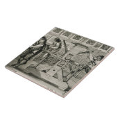 Franse drukpers, 1642 (graving) tegeltje (Zijkant)