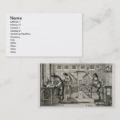 Franse drukpers, 1642 (graving) visitekaartje (Voorkant / Achterkant)