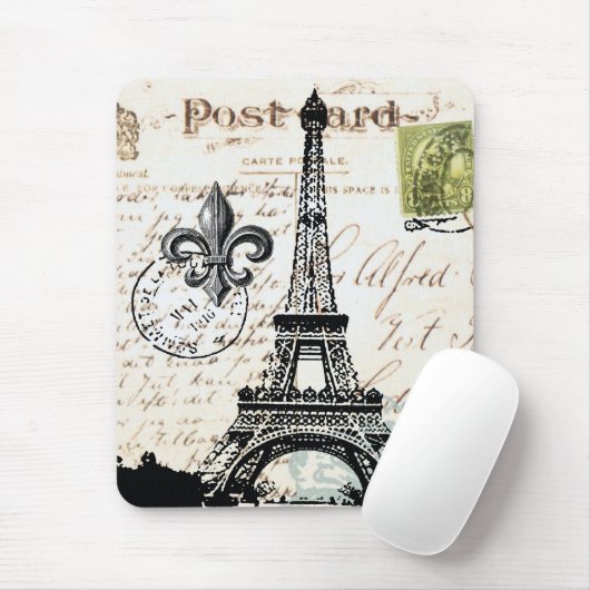 Franse Eiffeltoren mousepad Muismat (Met muis)
