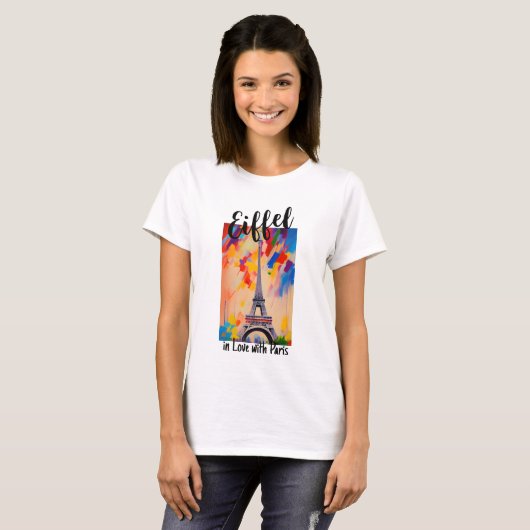 Franse Eiffeltoren, Parijs, Grappig Eiffel Wordpla T-shirt (Voorkant volledig)