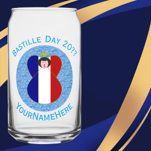 Franse engel Bastille Dag Gepersonaliseerd Blikvorm Glas
