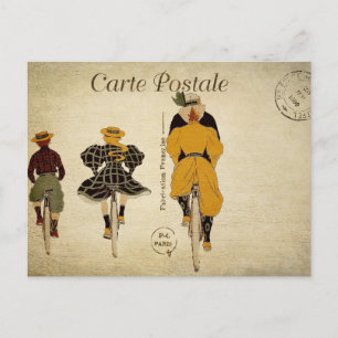  Franse Ephemera familie samen fietsen Briefkaart