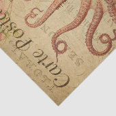 Franse ephemera Octopus Squid roze Roses ontkoppel Tissuepapier (Detail)