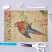 Franse ephemera Red Yellow Macaw Floral ontleedpag Tissuepapier (Craft)