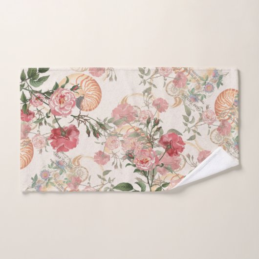 Franse Ephemera Roos Nautilus Shell Bath Bad Handdoek (Handdoek)