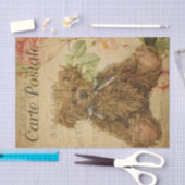 Franse ephemera Teddy Bear Rozen Floral Decoupage Tissuepapier (Craft)