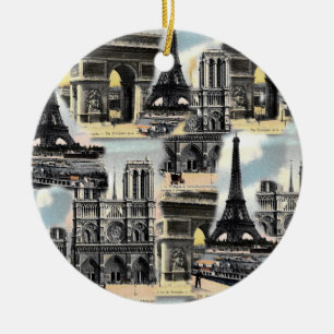 -Franse estuel voor treincollage voor Parijs Keramisch Ornament