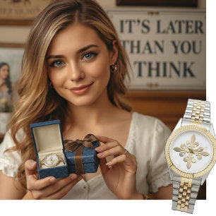 Franse Fleur de Lis Gold Vintage Paris Classy Horloge