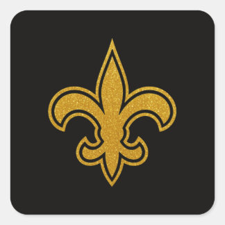 Franse Fleur De Lis Goud en Zwart Vierkante Sticker