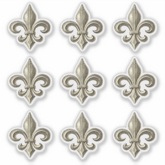  Franse Fleur de Lis Invitation Sticker (Voorkant)