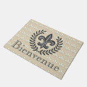 Franse Fleur DE Lis & Laurels Bienvenue Deurmat (Schuin)