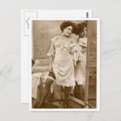 Franse Flirt -  Pinup Briefkaart (Voorkant / Achterkant)