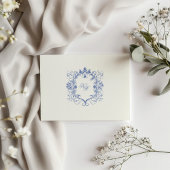 Franse  Floral Crest RSVP Response Kaart