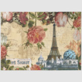 Franse Floral Eiffel Tower Ephemera ontkoppeling T Tissuepapier (Voorkant)