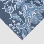 Franse Floral Elegant Blue White ontlepage Tissuepapier (Detail)
