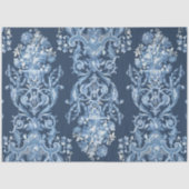 Franse Floral Elegant  Blue White ontlepage Tissuepapier (Voorkant)
