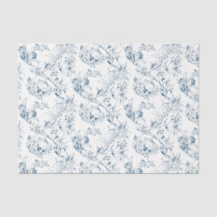 -Franse Floral Fantasy Toile-Blue Tissuepapier