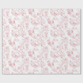 -Franse Floral Fantasy Toile-Pink Cadeaupapier (Vlak)