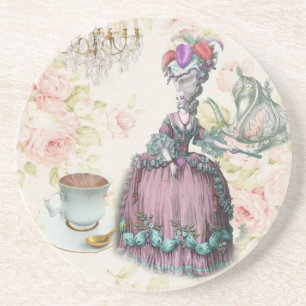 Franse florale Paris Tea Party Marie Antoinette Zandsteen Onderzetter