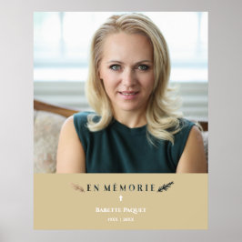 Franse Foto Minimalistisch Monument Geliefden Goud Poster