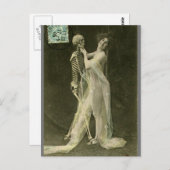 Franse  foto van risqué Danskeleton Briefkaart (Voorkant / Achterkant)