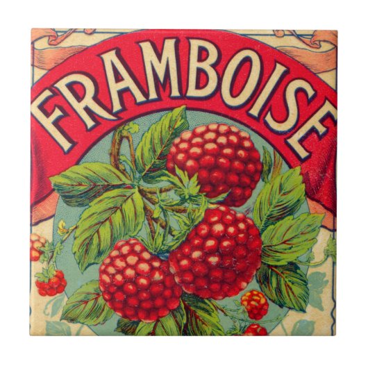 Franse Framboise (frambozen) Tegeltje (Voorkant)