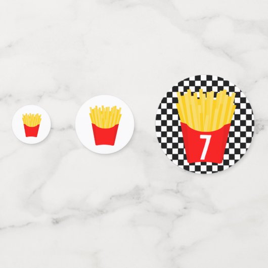 Franse "Fries Birthday" Confetti (Voorkanten)