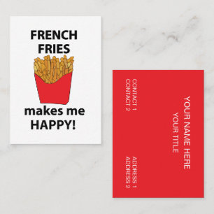 Franse Friet Fastfoodrestaurant Franse Friet Visitekaartje