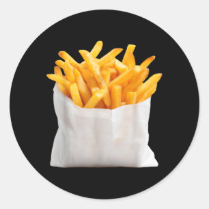 Franse frietjes bakken grappige Halloween-voedselk Ronde Sticker