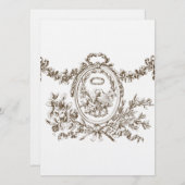 Franse Garlands Cartouche Wedding Invites Kaart (Voorkant / Achterkant)