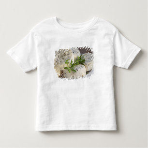 Franse geitenkaas - chevre - met kruiden op een kinder shirts