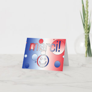 Franse Gifts: Dank u wel / Merci Face Bedankkaart